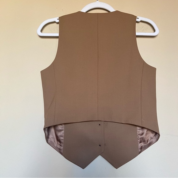 Aritzia Babaton Deniro Wool Vest Brown Tailored Waistcoat – Size 2 - Picture 5 of 9